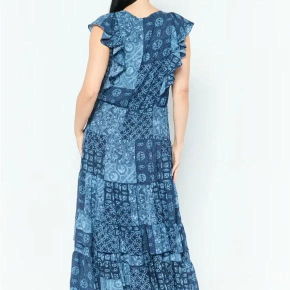 Lauren Ralph Lauren Blue Patterned Maxi Dress - Picture 2 of 12